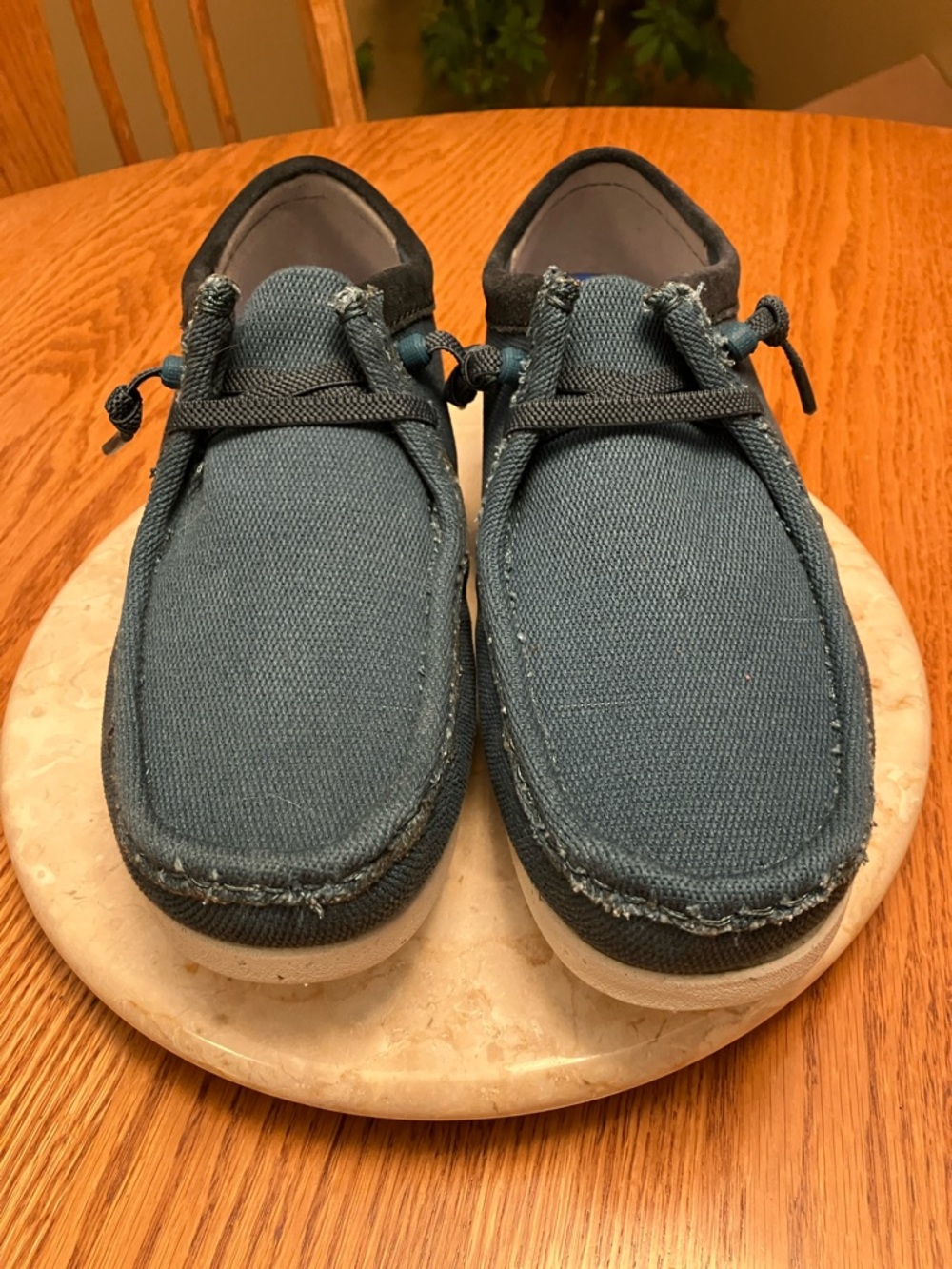 Clarks Men's Teal Canvas Slip-On Loafers